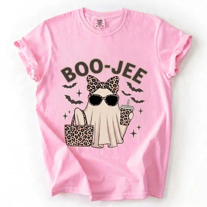 Comfort Colors Boo-Jee Ghost Shirt, Leopard Ghost Tee, Ghost Coffee Shirt, Funny Fall Shirt, Ghost Tee, Girly Halloween Gift, Boojee Tee