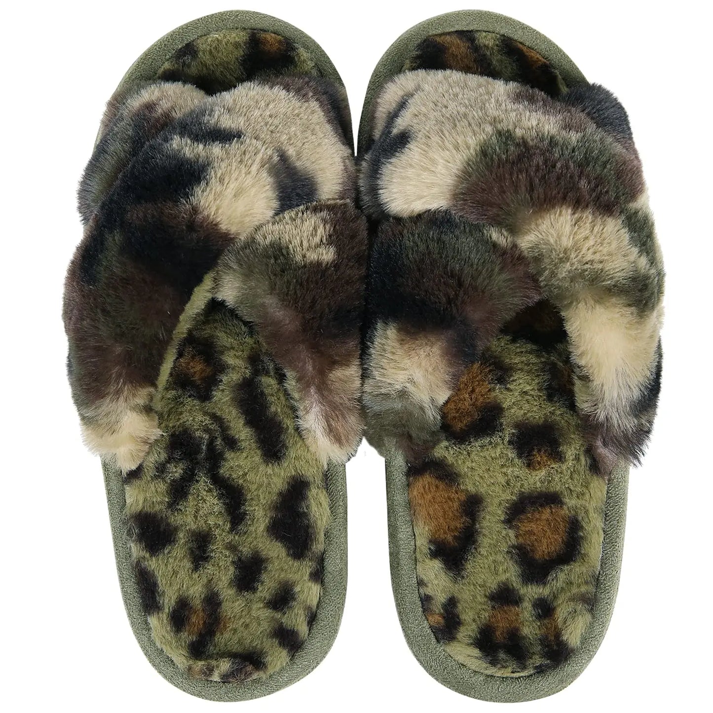 Winter Women'S Fuzzy Slippers Warm Fluffy Indoor House Shoes Outdoor Antiskid Slippers Fashion Soft Open Toe Bedroom Slippers