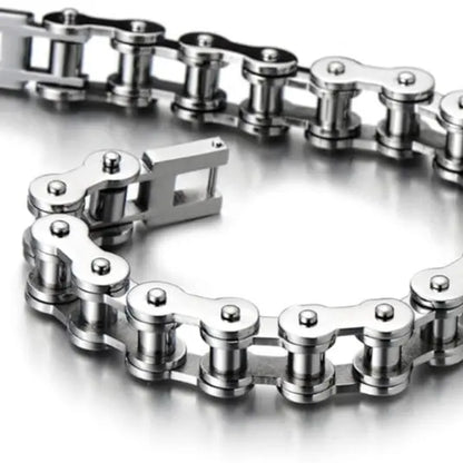 Trendy Hip Hop Punk Motorcycle Chain Bracelet, Fashion Street Style Men'S Versatile Link Bracelet, Cuban Link Bracelet, Stylish Jewelry Accessory(8.5Inch)