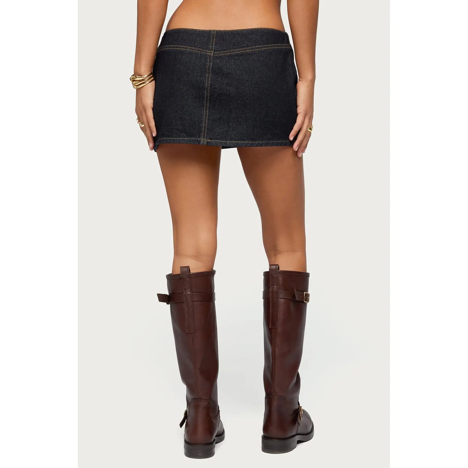 Leire No Waistband Denim Mini Skort