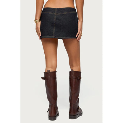 Leire No Waistband Denim Mini Skort