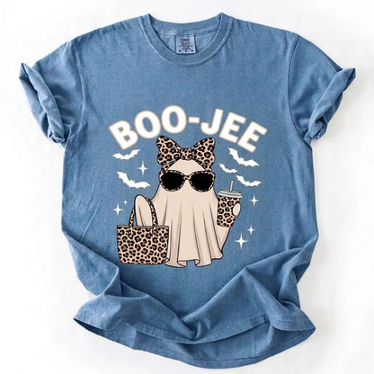 Comfort Colors Boo-Jee Ghost Shirt, Leopard Ghost Tee, Ghost Coffee Shirt, Funny Fall Shirt, Ghost Tee, Girly Halloween Gift, Boojee Tee